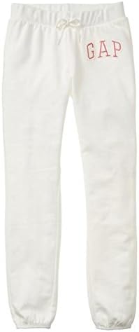 Gap Kids Girls Logo Joggers Sweatpants (Small Regular 6-7) Off-White/Pink