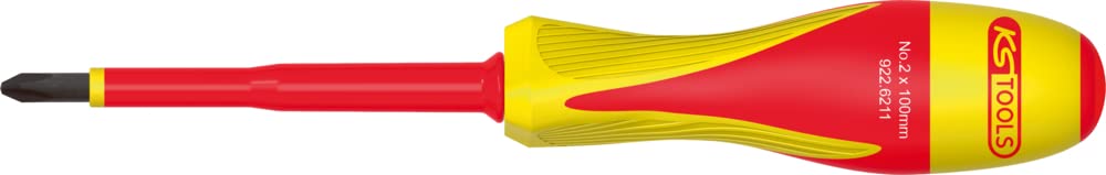 KS Tools 922.6211 PHILLIPSbi-Material Insulated Screwdriver 1000V, PH2 – 100x205 mm