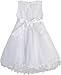 Sunny Fashion Girls' Dress White Pearl Tulle Layers Wedding Pageant Flower Girl