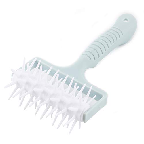 millet16zjh Pizza Needles Rolling Pins Bread Cookies Dough Roller Hole Punch Baking Tool - Light Blue