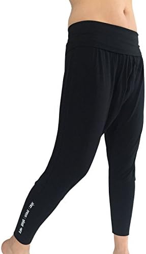 Karmala Bamboo Baggy Harem Pants, Soft and Eco-Friendly, Small, Black