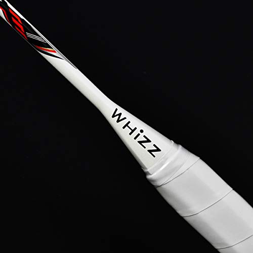 WHIZZ 2 PCS 100% Graphite Badminton Racket Set, Frame/String Protection Design, Large Badminton Bag / 2 Grip Tapes Included (Black/White) - Thumbnail 3