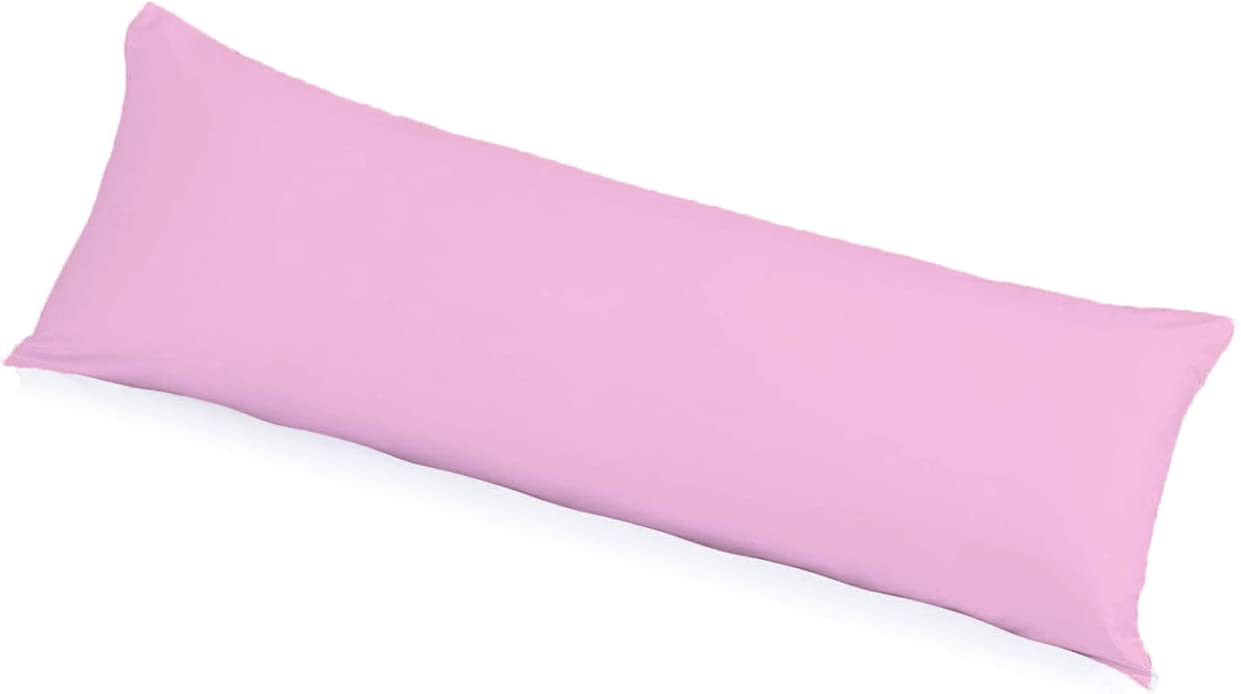 Dazzle Collection Long Polycotton Bolster Pillowcase Antiallergenic Back Neck Maternity Support Pillowcase Cover Only Super King 6ft (183 cm x 50 cm) (72"x19") (Pink)