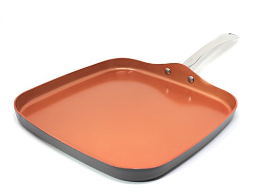 Concord 12" xl copper nonstick ceramic griddle pan…