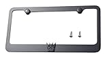 Transformer Decepticon 3D Black Emblem on Black Steel License Plate Frame, New