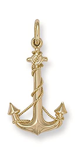 Anchor Pendant 34mm 9ct Yellow Gold