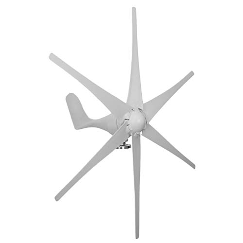 Homgrace Wind Turbine 500W DC 12V Hybrid Controller Wind Turbine Generator Indoor Outdoor Using of 6 Blades Marine Businesses and Industrial Energy Supplementation (White 500W 12v)