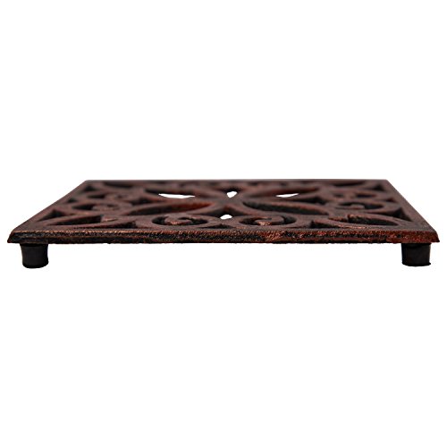 image for Decorative Cast Iron Trivet For Kitchen Or Dining Table -| Square with