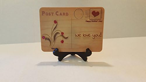 UNIQUE Mother's day WOOD Cards, bunch of handmade flowers STAY FOREVER. 5 X 7, card Comes with a table top easel stand &amp; envelope. You can WRITE, SIGN &amp; MAIL.