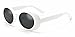 Small Kine Trendz - Clout Goggles White | Bold Retro Oval Mod Sunglasses | Thick Frame Round Lens Kurt Cobain Glasses | Instant Clout - Best Quality (White)