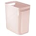 mDesign Plastic Slim Large 2.5 Gallon Trash Can Wastebasket, Classic Garbage Container Recycle Bin for Bathroom, Bedroom, Kitchen, Office, Outdoor Waste, Recycling - Aura Collection - Light Pink/Blush