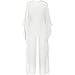 Jiujiuyi Women's Flare Sleeve Loose Zipper Back Chiffon Wide Leg Jumpsuit Romper