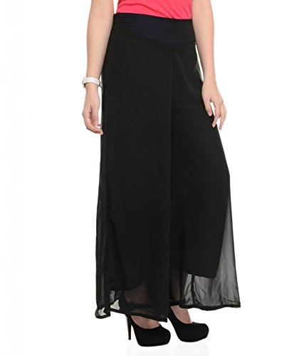 buynewtrend black georgette palazzo