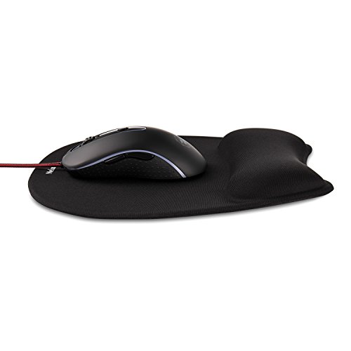 Nekmit Memory Foam Non Slip Keyboard Padding Ergonomic Wrist Rest Beads Support and Large Mouse Gel Pad for Computer and Laptop, Black - Thumbnail 3