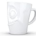 TASSEN Porcelain Mug with Handle, Tasty Face Edition, 11 oz. White (Single Coffee Mug) Coffee Cup