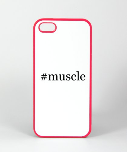 #muscle - Funny Hashtag iPhone 4, 4s case cover, Plastic Pink