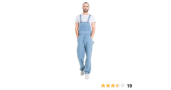 USKEES Basic Denim Dungarees - Pale 
