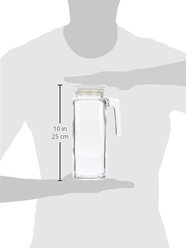 Bormioli Rocco Glass Frigoverre Jug With Airtight Lid (1 Liter): Clear Pitcher With Hermetic Sealing, Easy Pour Spout & Handle – For Water, Juice, Iced Coffee & Iced Tea