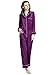 Lonxu Womens Silk Satin Pajamas Set Purple S