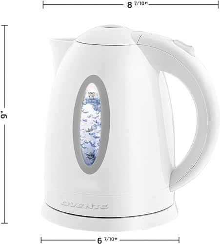 OVENTE Electric Kettle, Hot Water, Heater 1.7 Liter - BPA Free Fast Boiling Cordless Water Warmer - Auto Shut Off Instant Water Boiler for Coffee & Tea Pot - White KP72W - Image 9