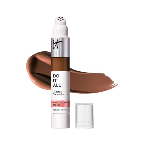 IT Cosmetics Radiant Concealer with Medium Coverage, Enriched with Vitamins B3, B5 and E, Do It All Concealer, Shade: Deep Neutral, 7ml