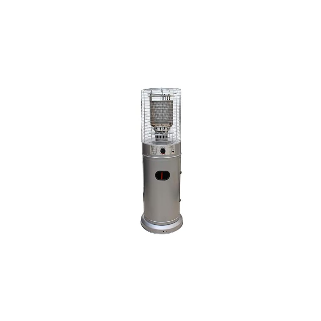 Freestanding Bullet Style Outdoor Gas Patio Heater 511kW Silver Grey