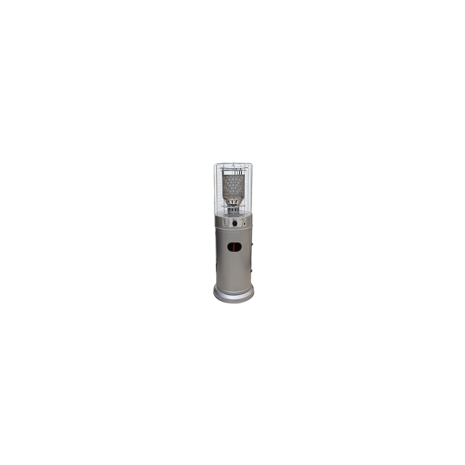 Freestanding Bullet Style Outdoor Gas Patio Heater 511kW Silver Grey