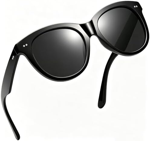 Retro Oversized Square Sunglasses Polarized U400 Protection Cat-Eye Frame Metal Amazon.com: TIJN Retro Square Polarized Sunglasses Women Men  main image 4