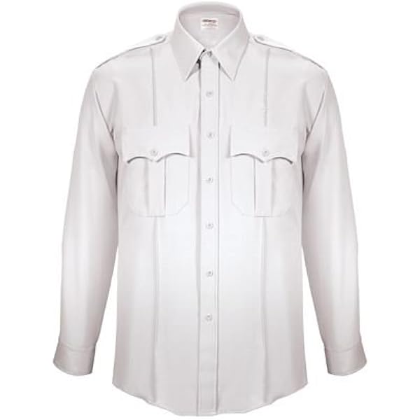 Elbeco Mens, Textrop2 Long Sleeve Shirt, Zipper, White