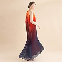 splendor of the sunset gradient pleated maxi dress