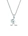 Little Diva Diamonds 925 Sterling Silver .01 Ctw. Diamond Accent Initial Flower Pendant Necklace for Children, 16