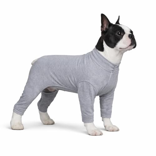Lovelonglong Four Feet Dog Lightweight Pajamas, Pure Cotton Dog Jumpsuits 4 Legs Dog Onesies T-Shirt Stylish PJS Puppy Costume for Large Medium Small Dogs Gray XL