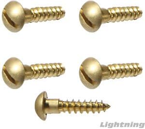 #2 x 1/2" Slotted Round Head Solid Brass Wood Screw Qty 100