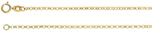 1.5 mm Hollow Belcher Rolo Chain in 14k Yellow Gold ( 16-Inch )