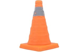 28 Inch Collapsible Safety Cones with LED Light, Reflective Band, Extendable Traffic Cone for Parking Lot, Driveway, Driving 