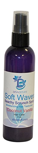 Soft Waves Beachy Scrunch Spray, Moisturizing Hair Texturizer, Coconut Vanilla By Diva Stuff