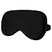 FitsT4 Natural Silk Sleep Mask Blindfold, Silk Eye Pillow with Adjustable Strap Super-Smooth Soft Eye Mask for Woman Man Eyes Sleeping, Travel Nap, Shift Work, Naps, Night Blindfold Blackthumb 1