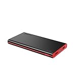 EasyAcc 10000mAh Power Bank Brilliant External Battery Pack (3.1A Smart Output) Classic Portable Charger for iPhone Samsung Smartphones Tablets - Black and Red