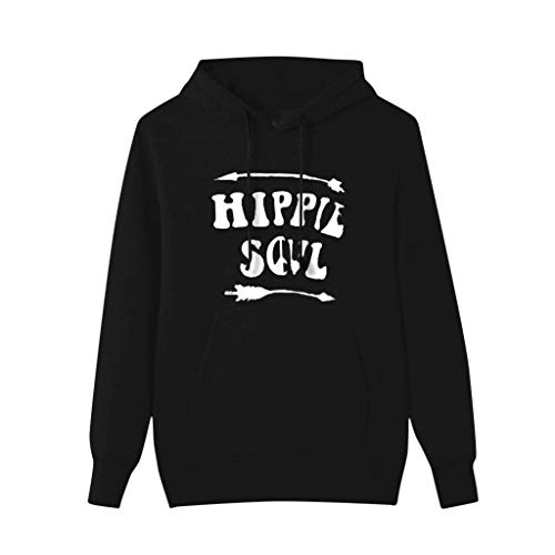 Alangbudu Women V Neck Hoodie Rock Printed Tops Long Sleeve Tighten Cuff Pullover Blouse Shirt Baggy Sweatshirt w Pocket Black