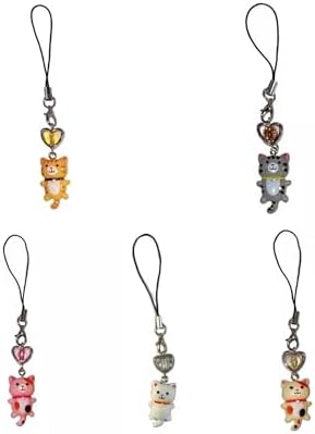 Pack De 4 Colgantes De Gato Para Móvil DELORIGIN – Cuentas De Porcelana Y Acrílico, 4 Estilos, Para Llavero, Bolso O Coche
