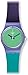 Swatch Fun In Blue Green Dial Multi Plastic Silicone Quartz Ladies Watch LV117