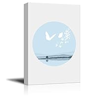 Canvas Wall Art Circular Pattern Landscape Canvas Prints Home Artwork Decoration for Living Room,Bedroom - 12x18 inches