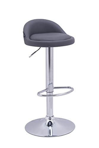 EKE Bancos Giratorios Set 2 Pzas Respaldo Cocina Modernos Barra Desayunador Comodos Acolchados (Gris)
