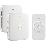Wireless Door Bell, AVANTEK Mini Waterpoof Doorbell Chime Operating at 1000 Feet with 52 Melodies, 5 Volume Levels &amp; LED Flash