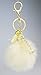 Key Chain Accessories for Women - Ivory Faux Fur Ball Charm and Artificial Pearl with Key Ring