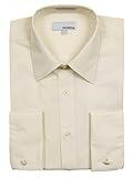 Mens Modena Solid Cream French Cuff Dress Shirt