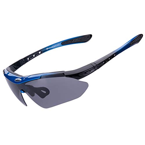 RockBros Polarized Sports Sunglasses UV Protection Cycling Glasses for Men Women Outdoor Running Driving Fishing Golfing Blue