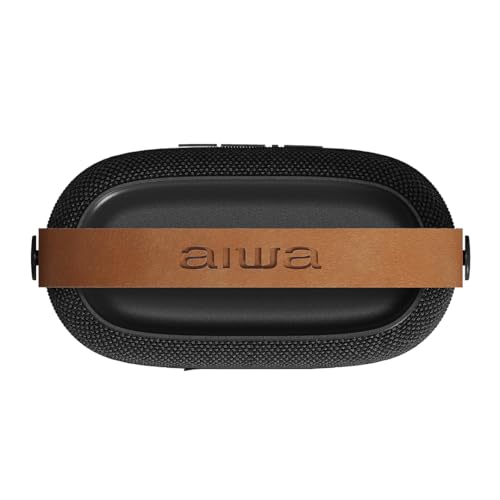 Aiwa Bocina Portátil AWS70BTB Bluetooth 5.3 con 14W, luz LED de Atardecer, batería 2000 mAh, IPX4 Resistente a Salpicaduras, Entrada USB y AUX, diseño Compacto Color Negro