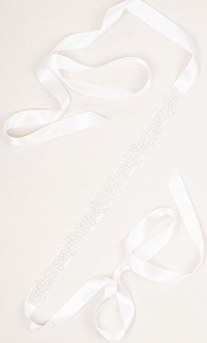 Redowa Pearl Beaded Formal Dress Bridal Sash Belt