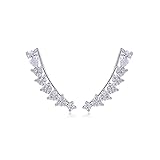 OKAJEWELRY Silver Plated Ear Cuff Earring - Cartilage Earrings For Pierced Ears - Zircon Stud Earring With Austrian Crystals- AAA Diamond Quality- Great Gift Idea
